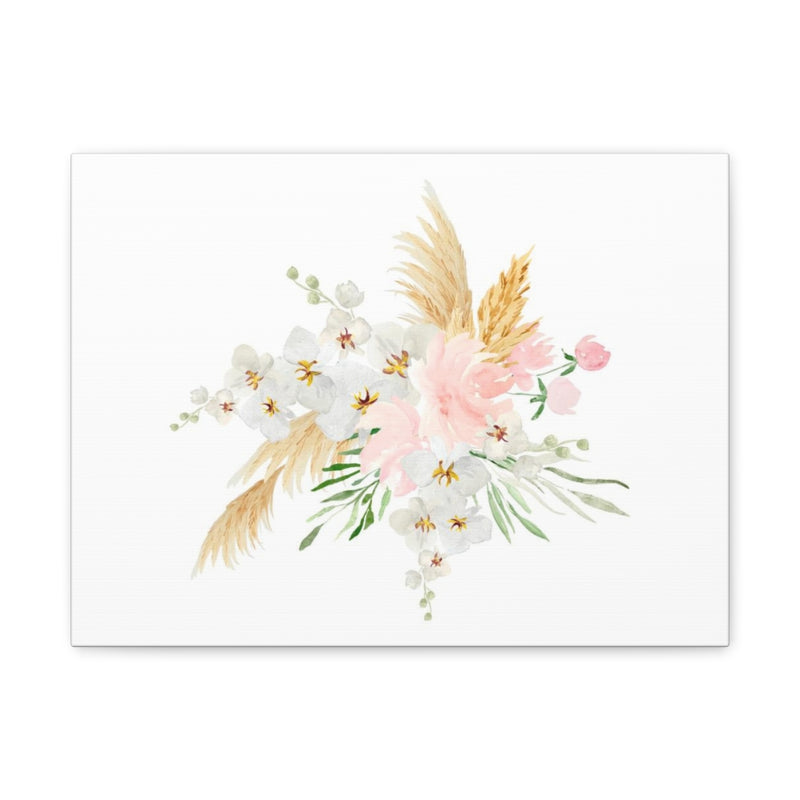 Floral Canvas Wall Art | White Tropical Floral