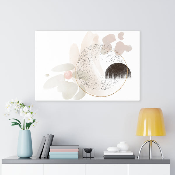 Abstract Canvas Art | Beige White Gold Brown