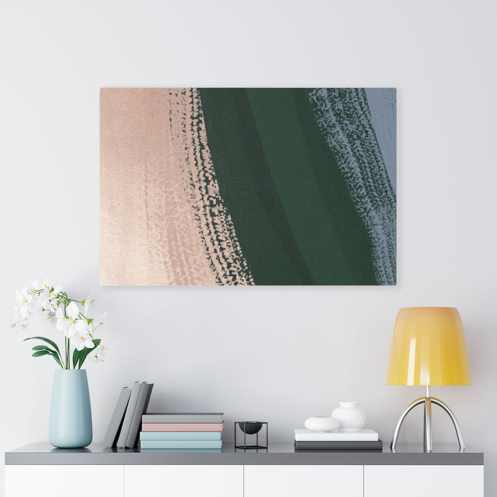 Abstract Canvas Art | Beige Green Blue