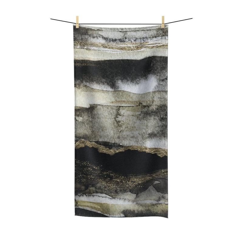 Abstract Bath Towel | Black Gold Ombre