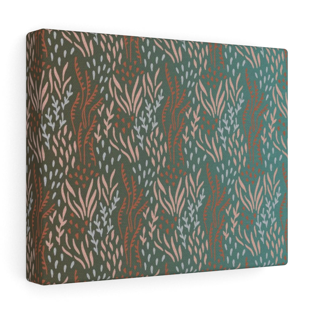 FLORAL CANVAS ART | Teal Brown Rust