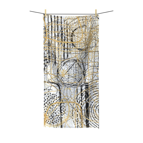 Abstract Bath Towel | Black White Lines
