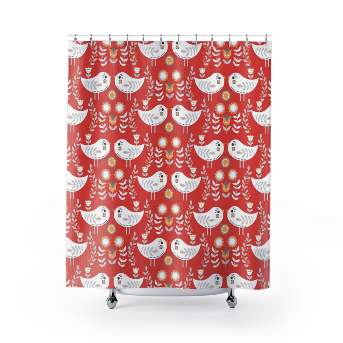 modern boho fabric shower curtain