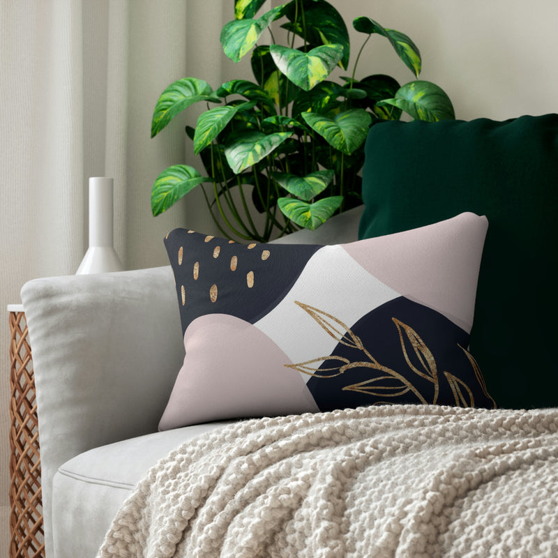 Abstract Lumbar Pillow | Navy Pink
