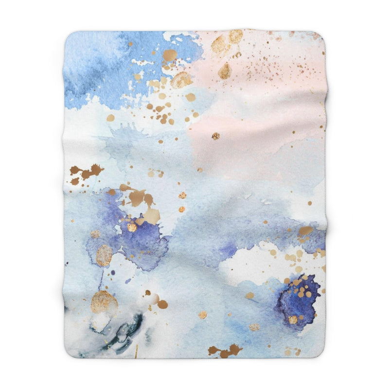 Abstract Comfy Blanket | Gold Blue Pink Pastel