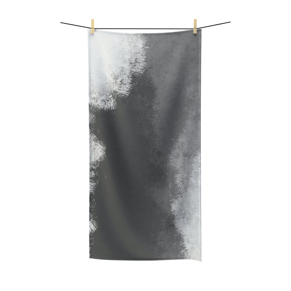 Abstract Boho Bath Towel | Black Gray White Ombre Minimalist