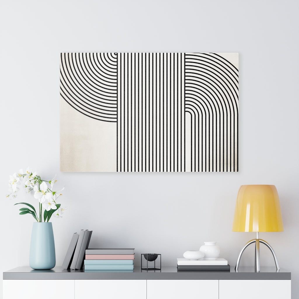 ABSTRACT WALL CANVAS ART | Beige Black