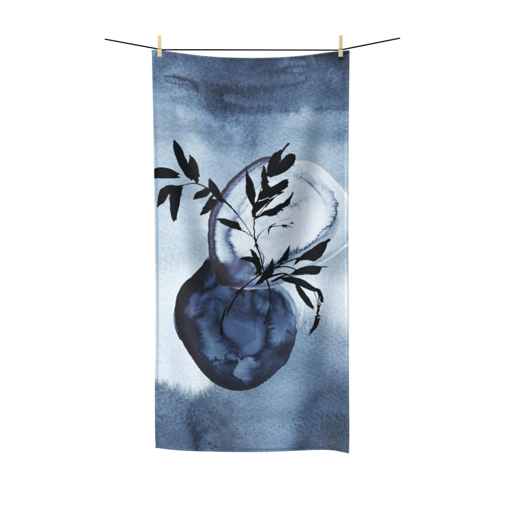 Floral Bath Towel | Navy Blue Ombre