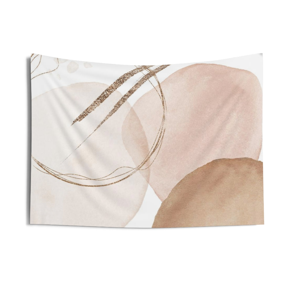 Abstract Tapestry | Blush Pink White Gold Beige