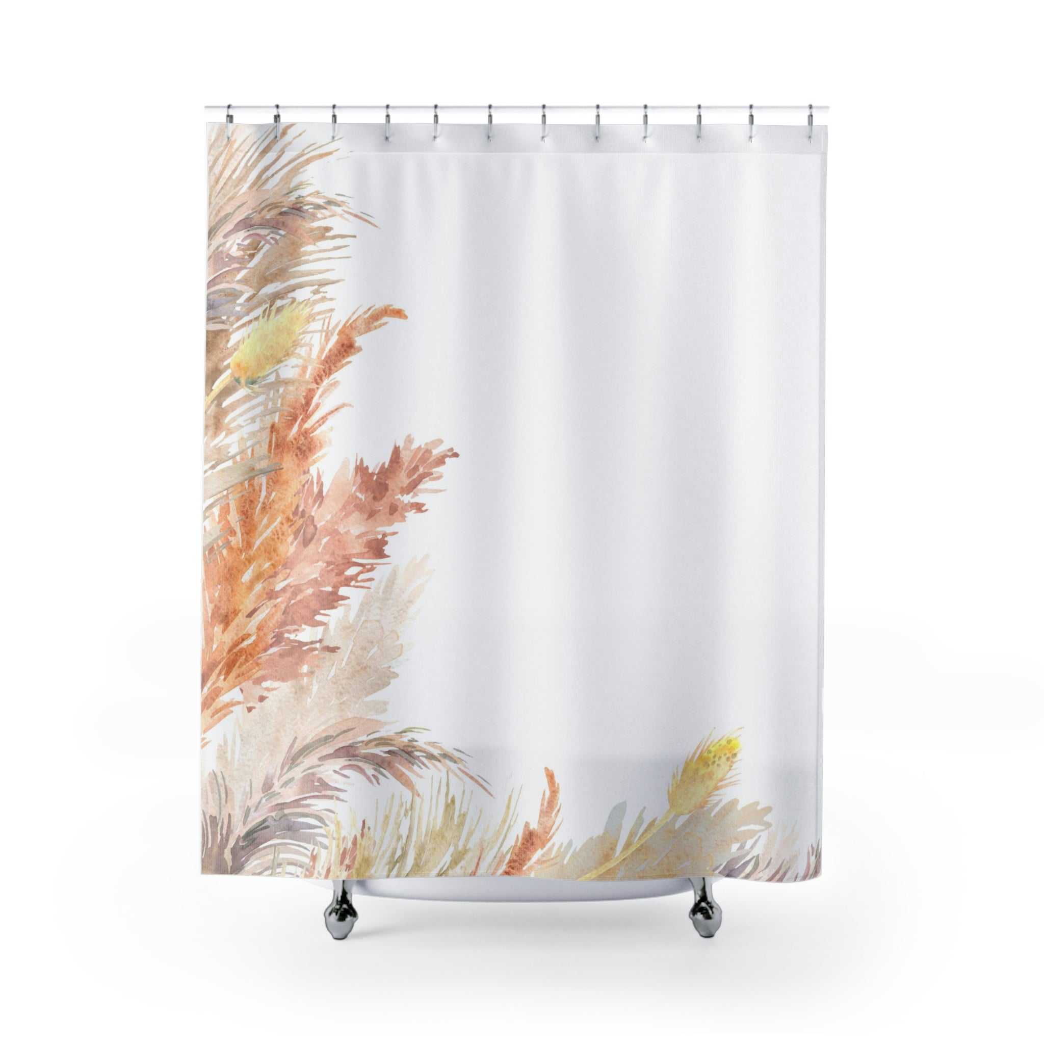 modern boho fabric shower curtain