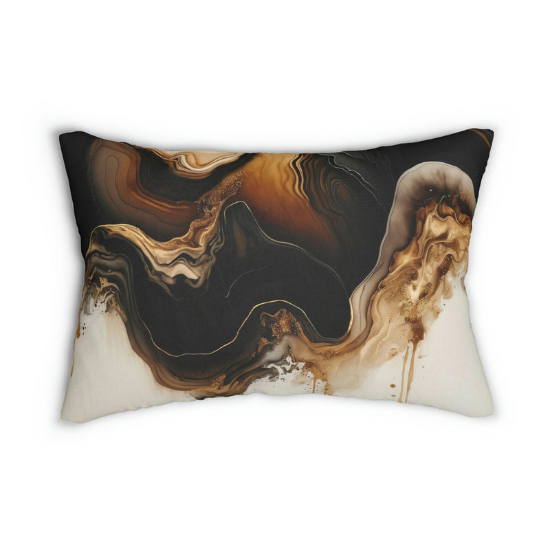 Lumbar Pillow | Abstract Black  Beige Ombre