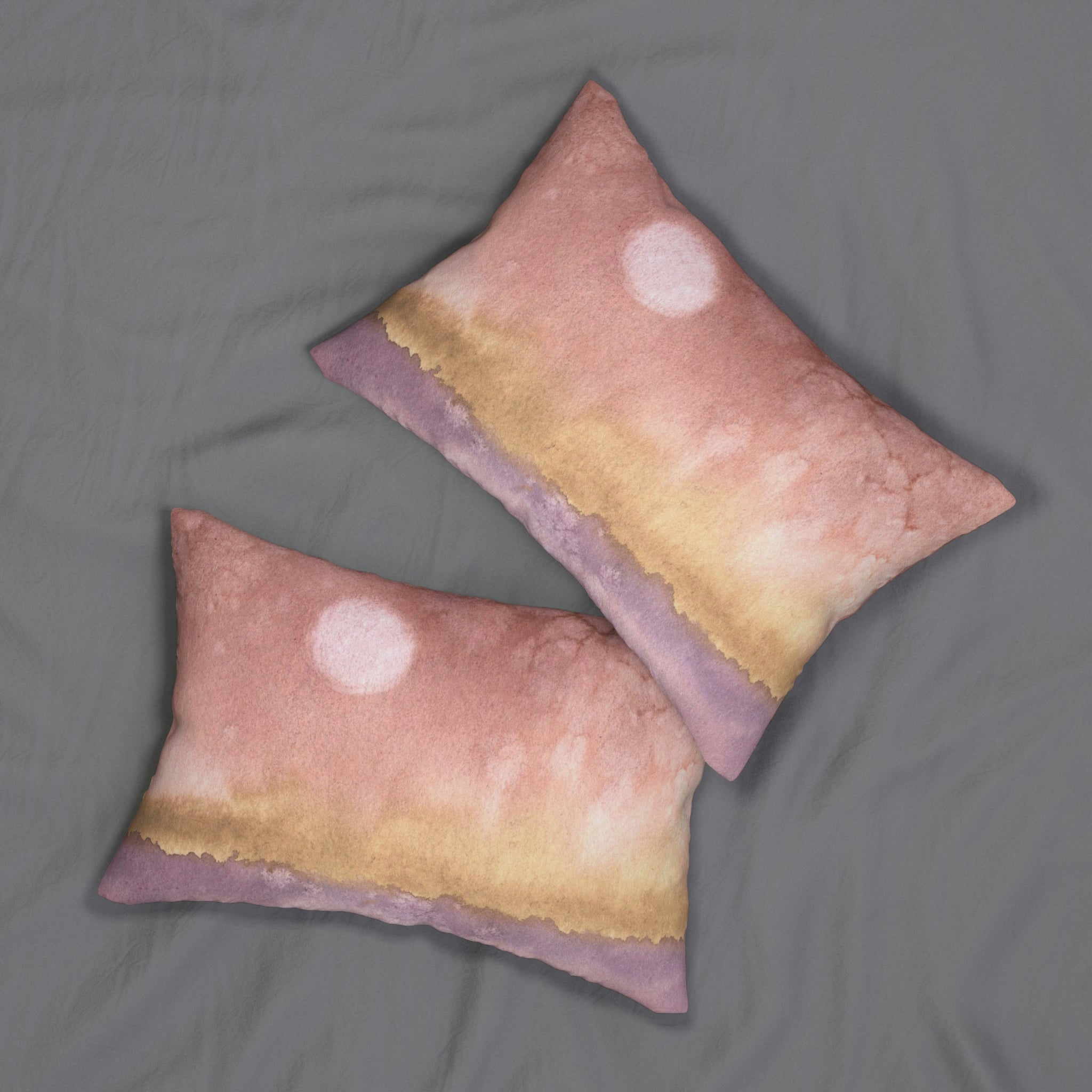 Ombre Boho Lumbar Pillow | Mauve Pink, Lavender