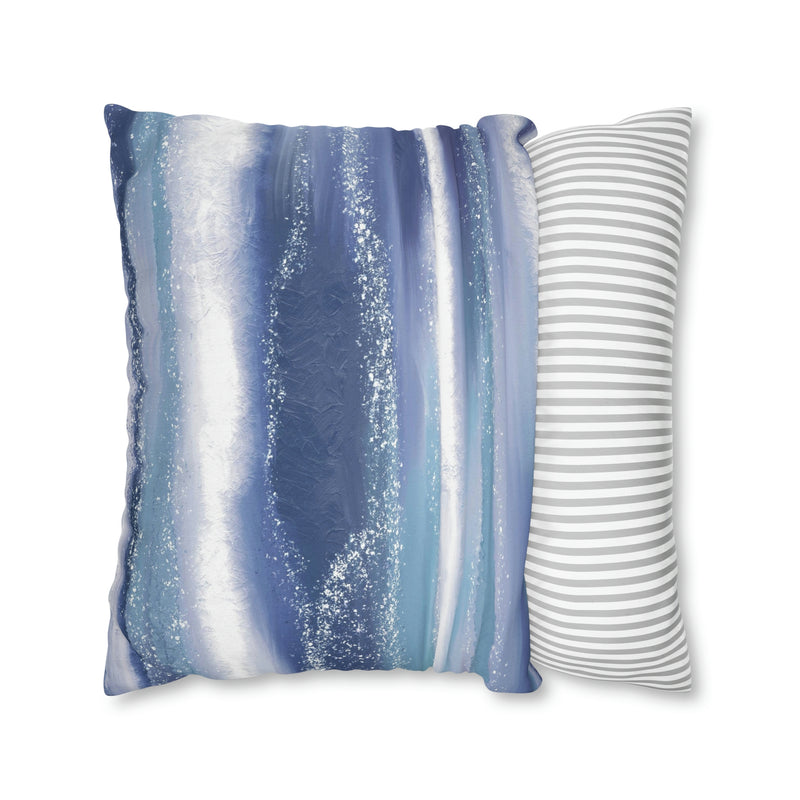 Abstract Pillow Cover | Navy Pale Blue White