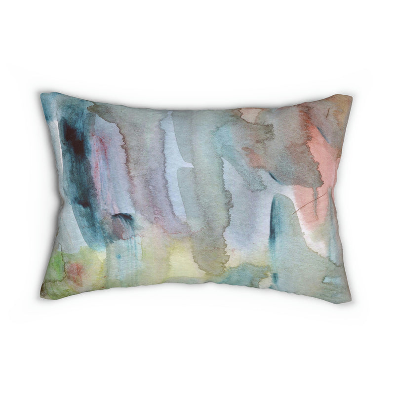 Abstract Lumbar Pillow | Pastel Spring Watercolor