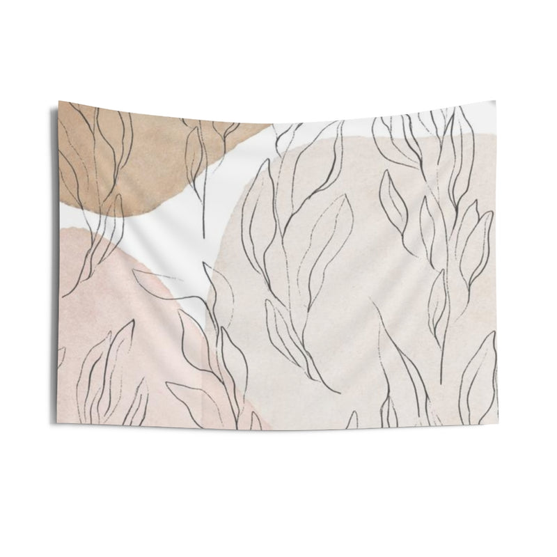 Floral Tapestry | Beige Blush Pink White