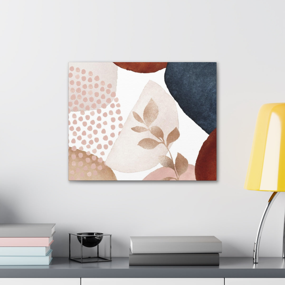 Abstract Wall Canvas Print | Golden Leaves