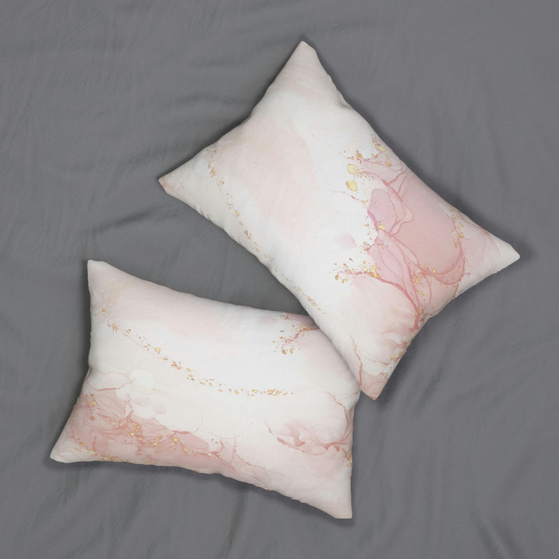 Abstract Lumbar Pillow | Blush Pink White Ombre