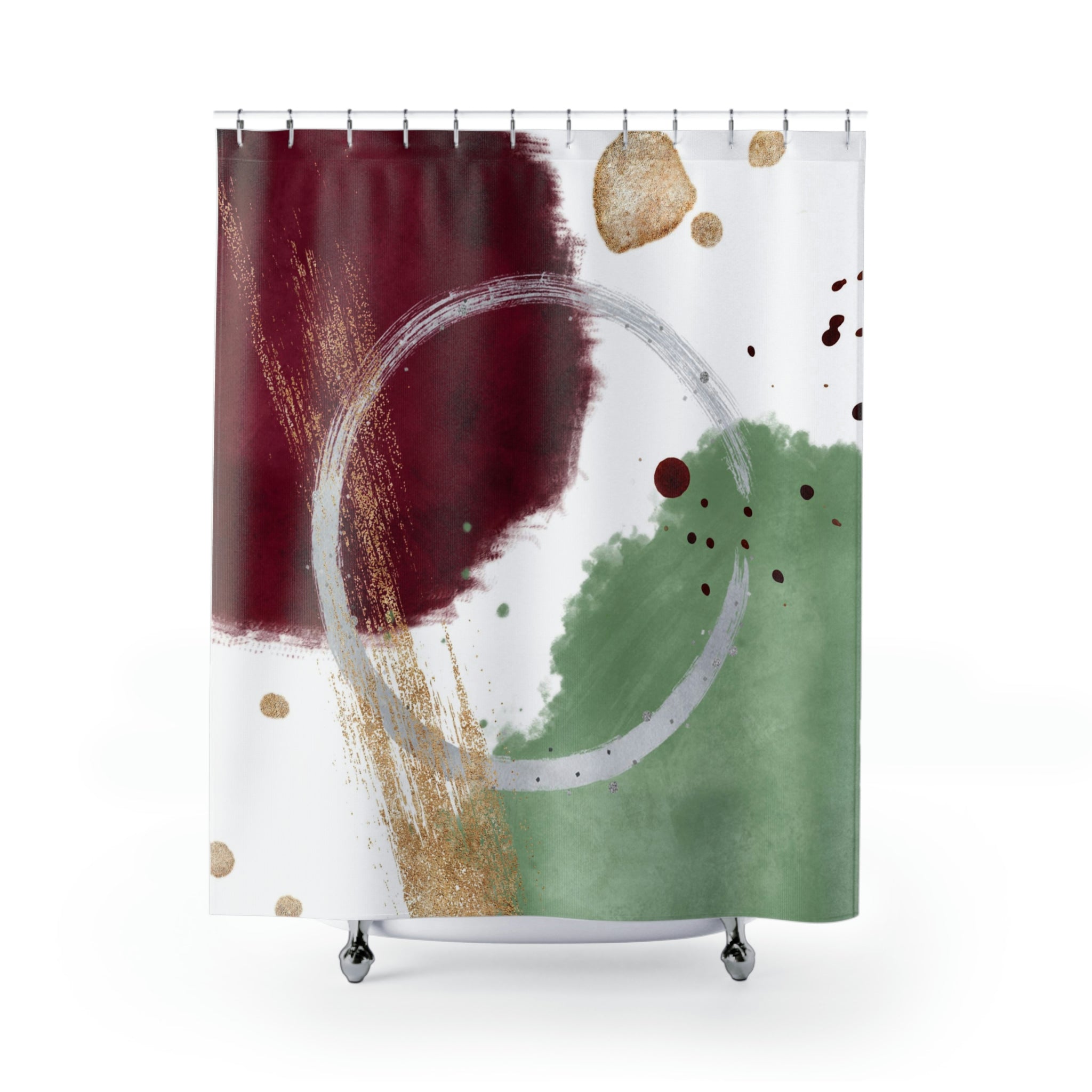 modern boho fabric shower curtain