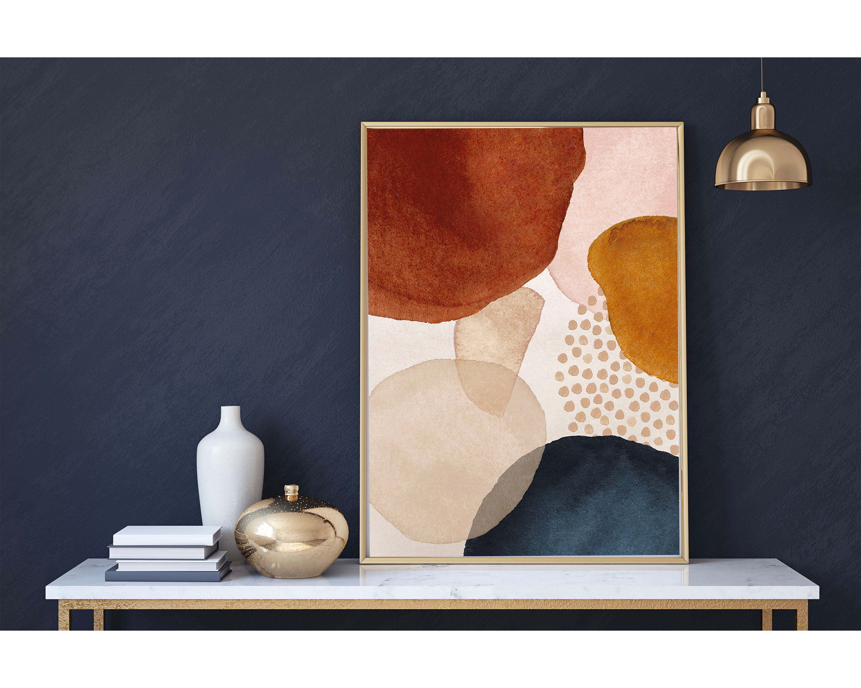 Abstract Art Poster | Navy Rust