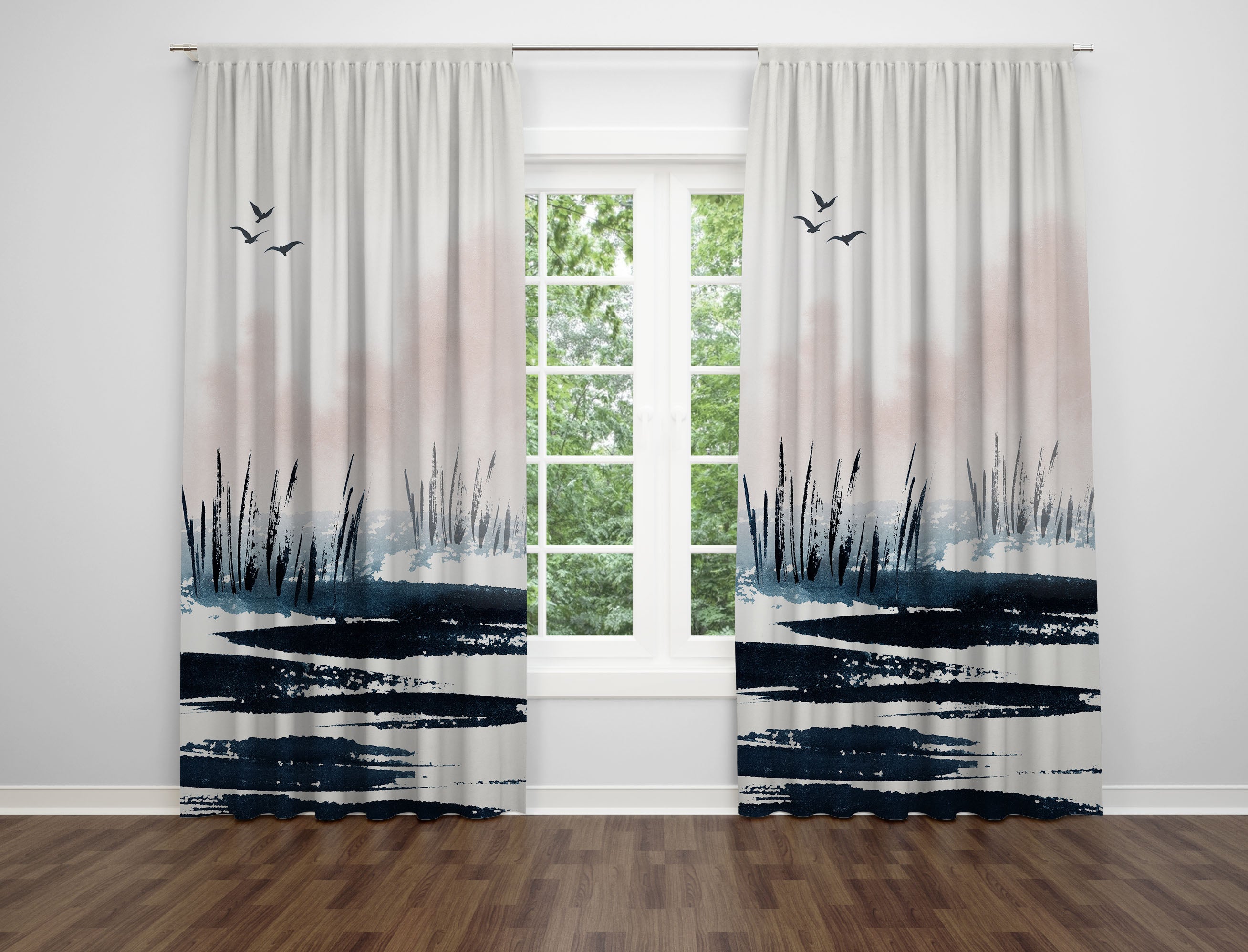 modern abstract, unique window curtains