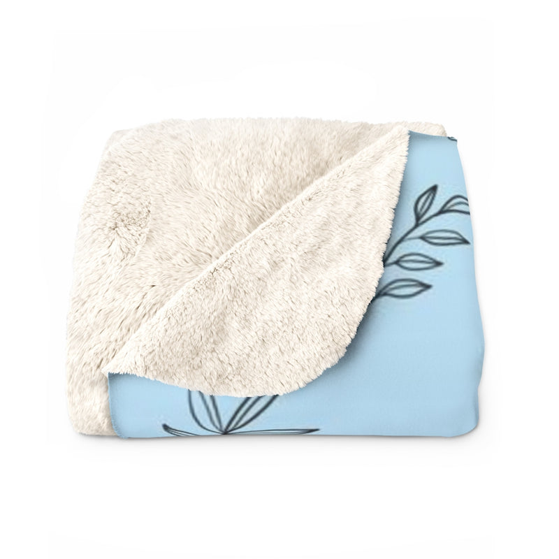 Floral Comfy Blanket | Blue Leaves