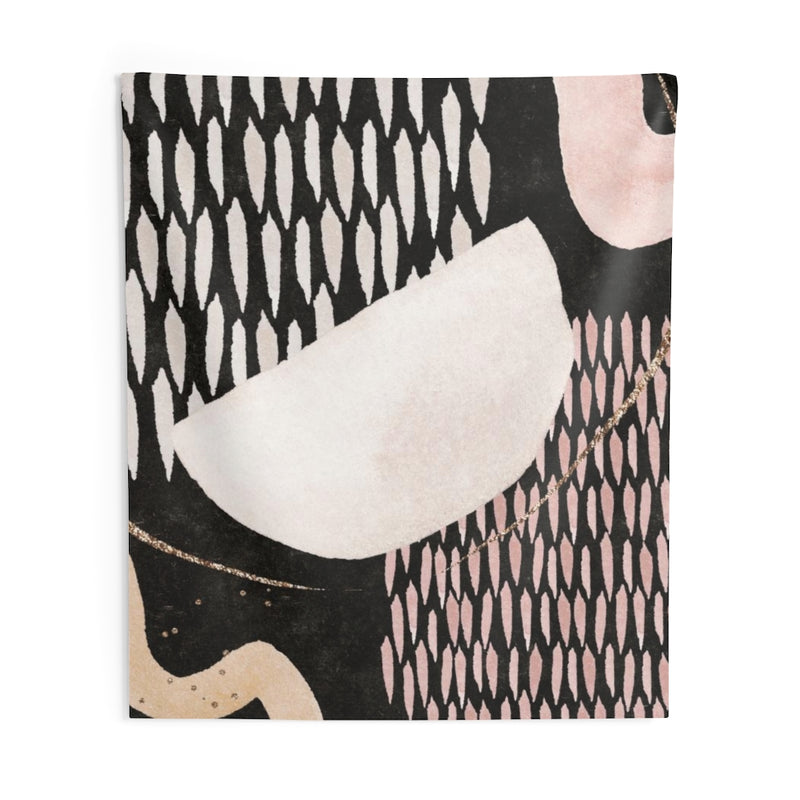 Abstract Tapestry | Pastel Pink Black Beige