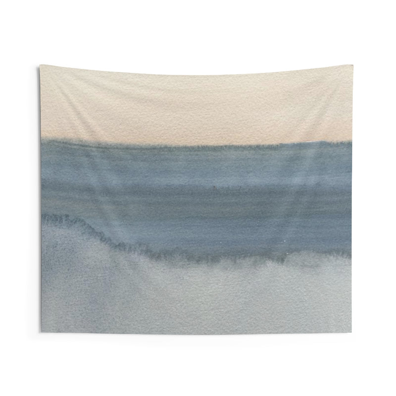 Abstract Tapestry | Dusty Blue Yellow Grey