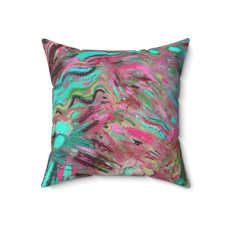 Abstract Pillow Cover | Pink Turquoise