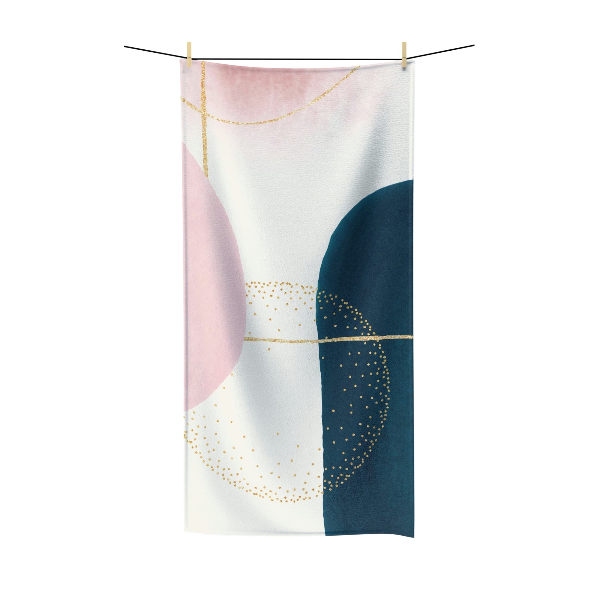 Blue Pink White | Abstract Bath Towel