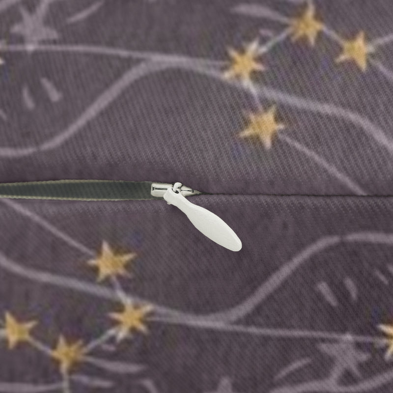 Mystical Boho Lumbar Pillow | Purple Silver Constellations