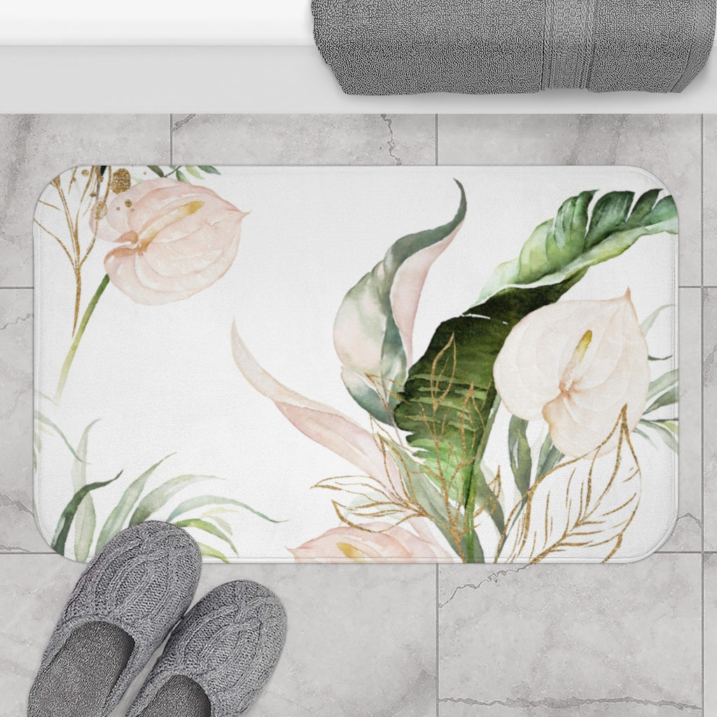 botanical green kitchen mat