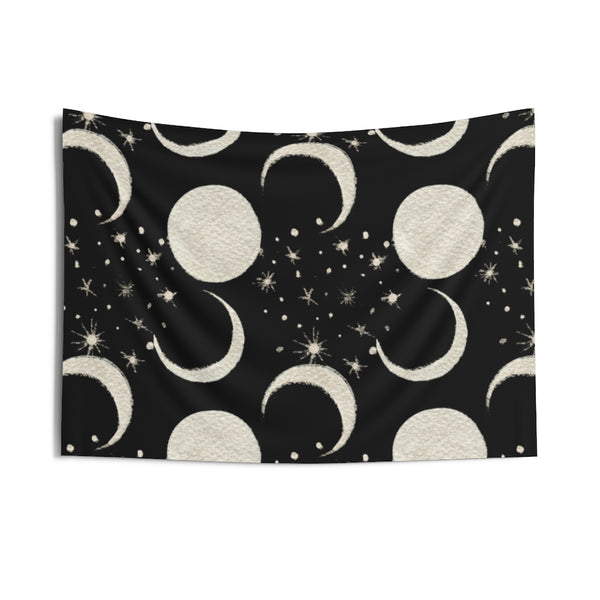 Mystical Tapestry | Beige Black Moon Phases