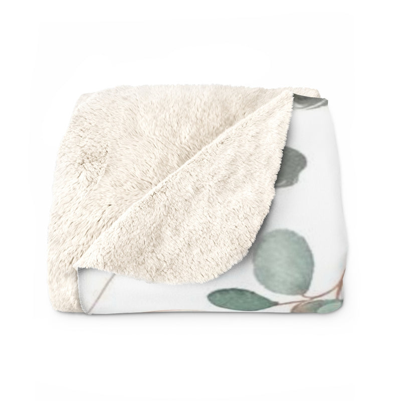 Floral Comfy Blanket | Sage Forest Green Eucalyptus