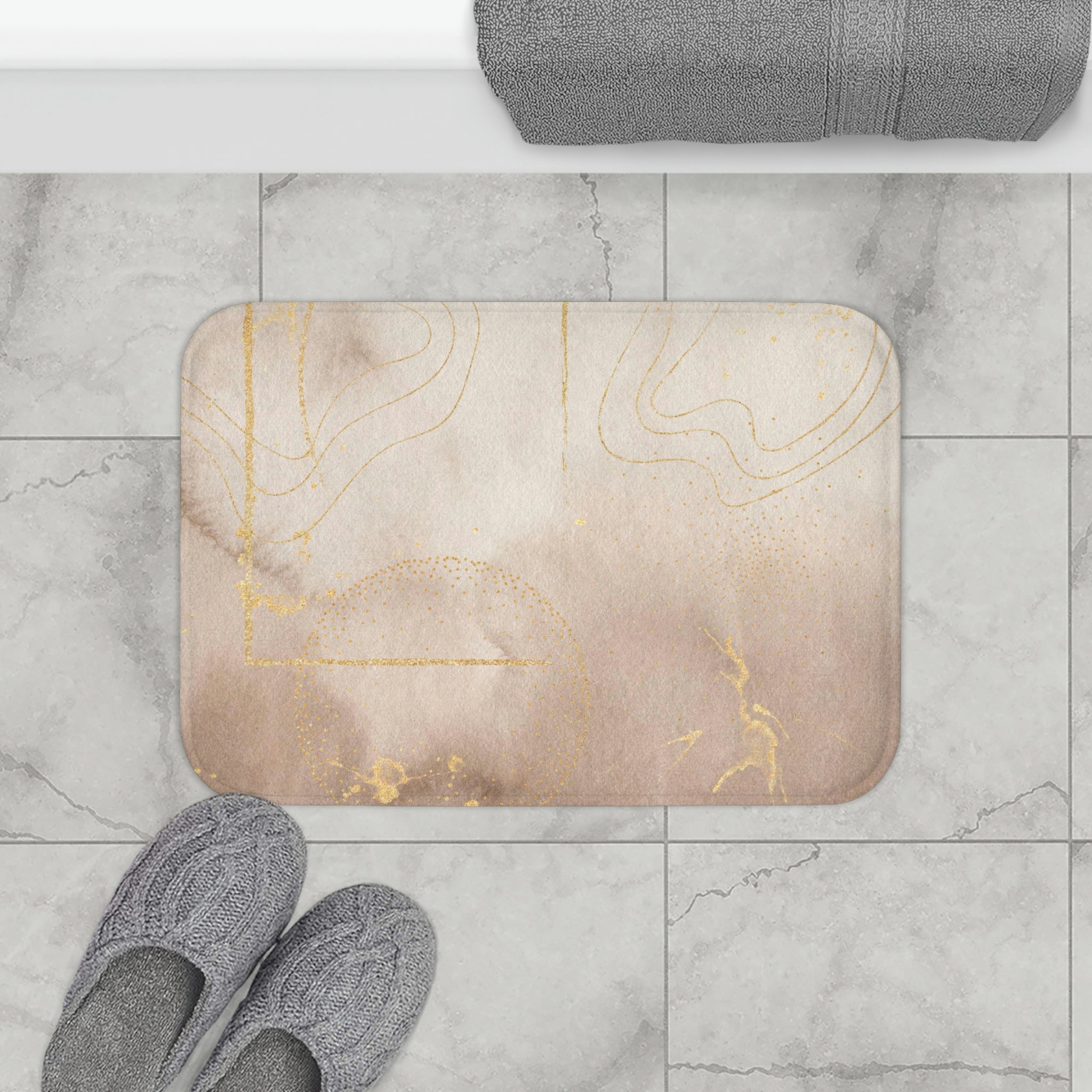 Abstract Bath Mat | Beige Ombre