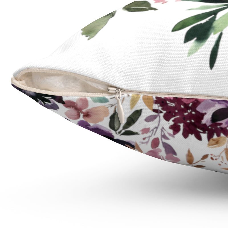Floral Boho Pillow Cover | Wine Purple Pink Green White