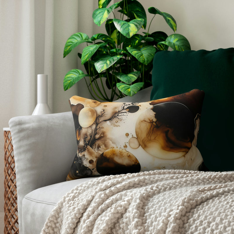 Lumbar Pillow | Abstract Brown Beige Ombre