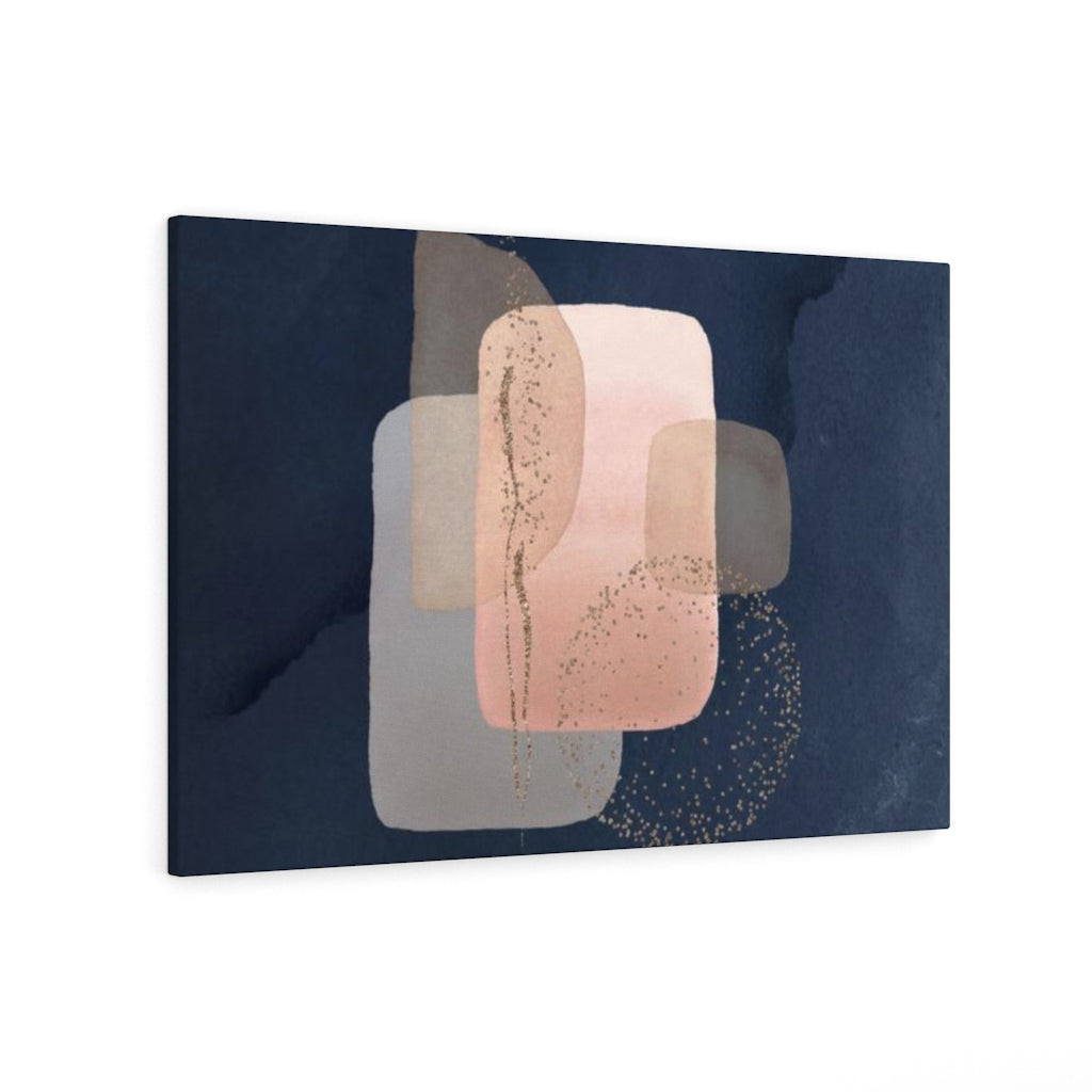 ABSTRACT WALL CANVAS ART | Blush Pink Grey Navy Blue Gold