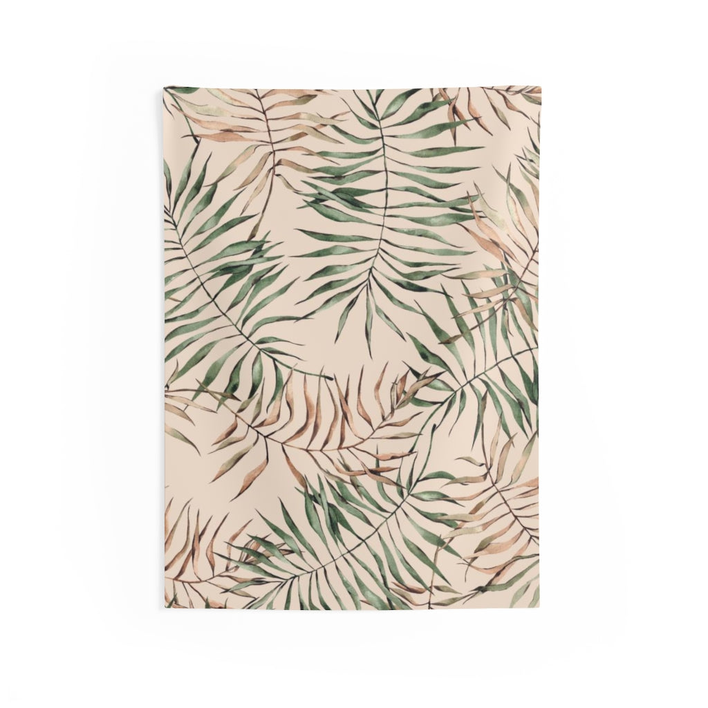 Floral Tapestry | Beige Green Palm Leaves