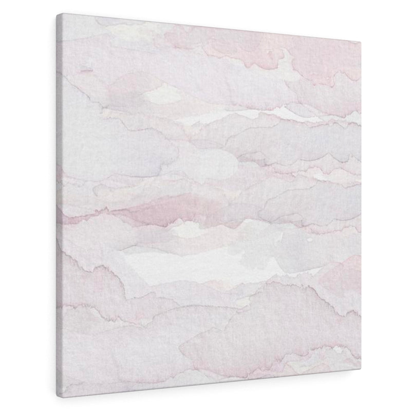 Abstract Canvas Art | White Pastel Pink Clouds