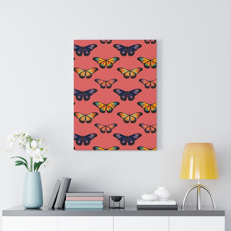 WHIMSICAL WALL CANVAS ART | Pastel Red Butterfly