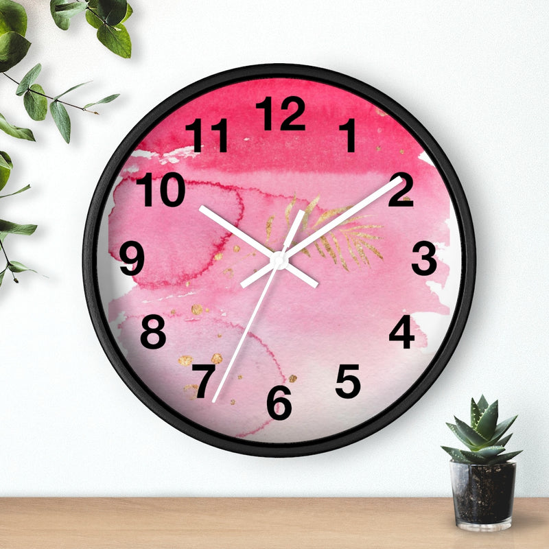Abstract 10" Wood Wall Clock | Pink Gold Ombre