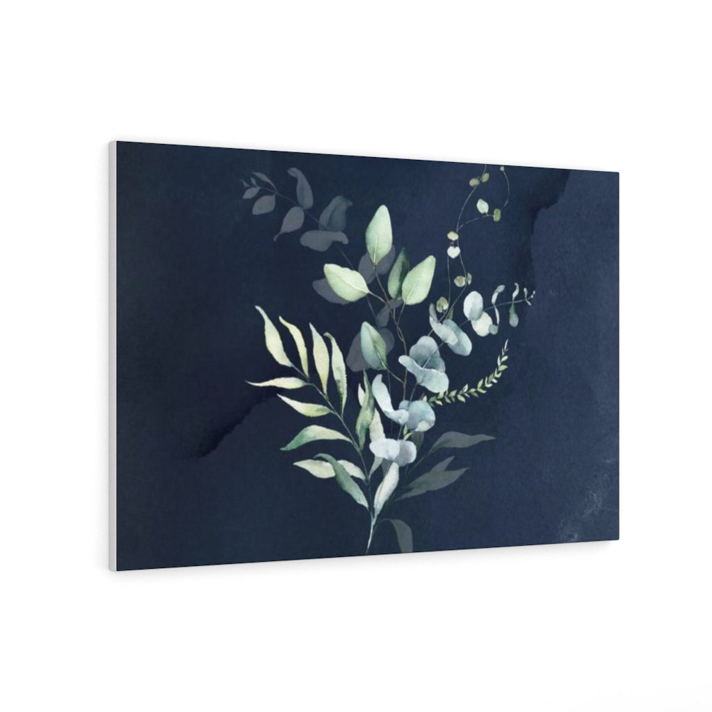 FLORAL WALL CANVAS ART | Navy Blue Green Eucalyptus