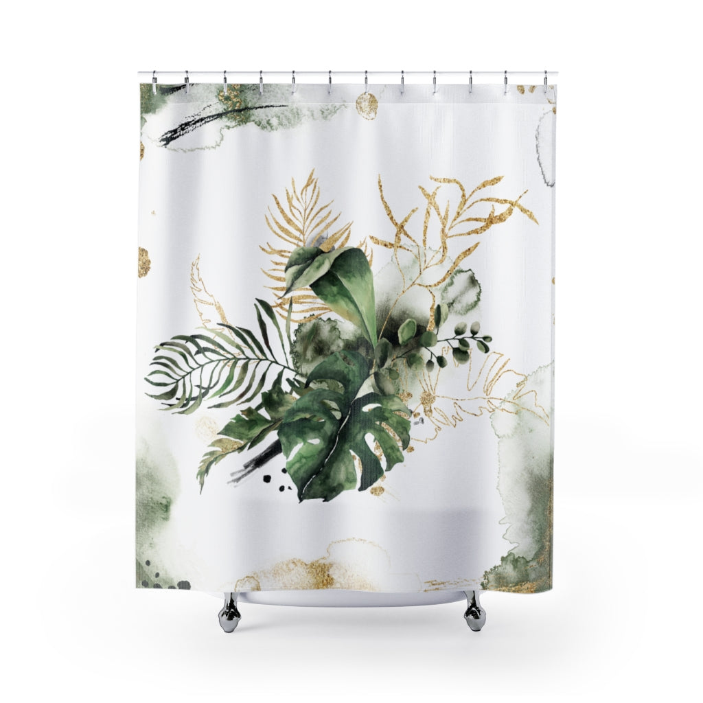 modern boho fabric shower curtain