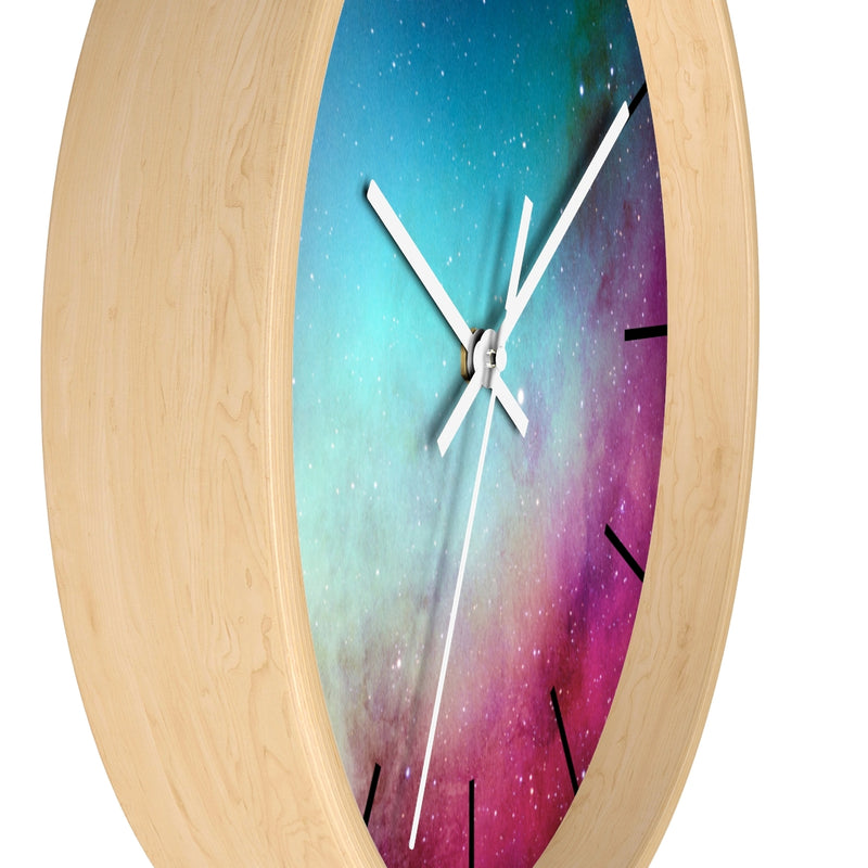 Turquoise Pink Ombre 10" Wood Wall Clock