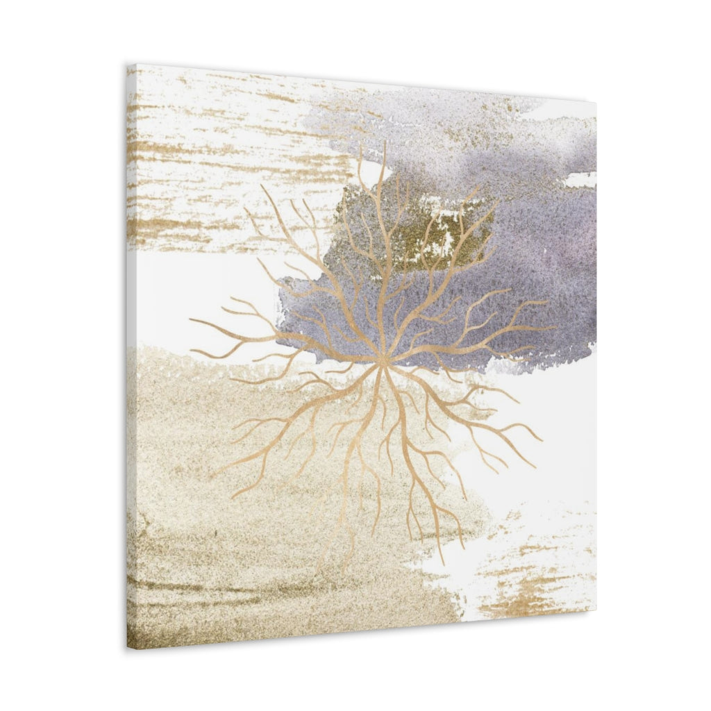 Abstract Canvas Wall Art | Beige Lavender Mandala