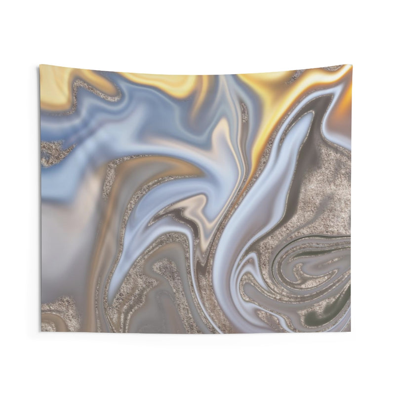 Abstract Tapestry | Yellow Sky Blue Silver