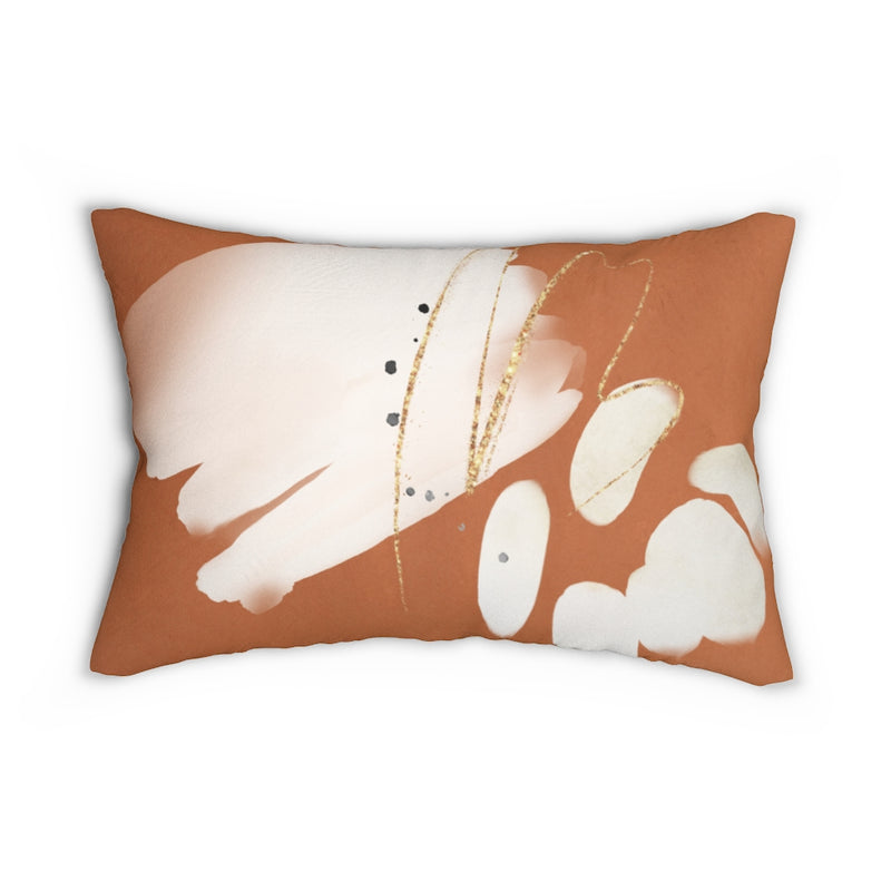 Abstract Boho Lumbar Pillow | Terracotta Cream
