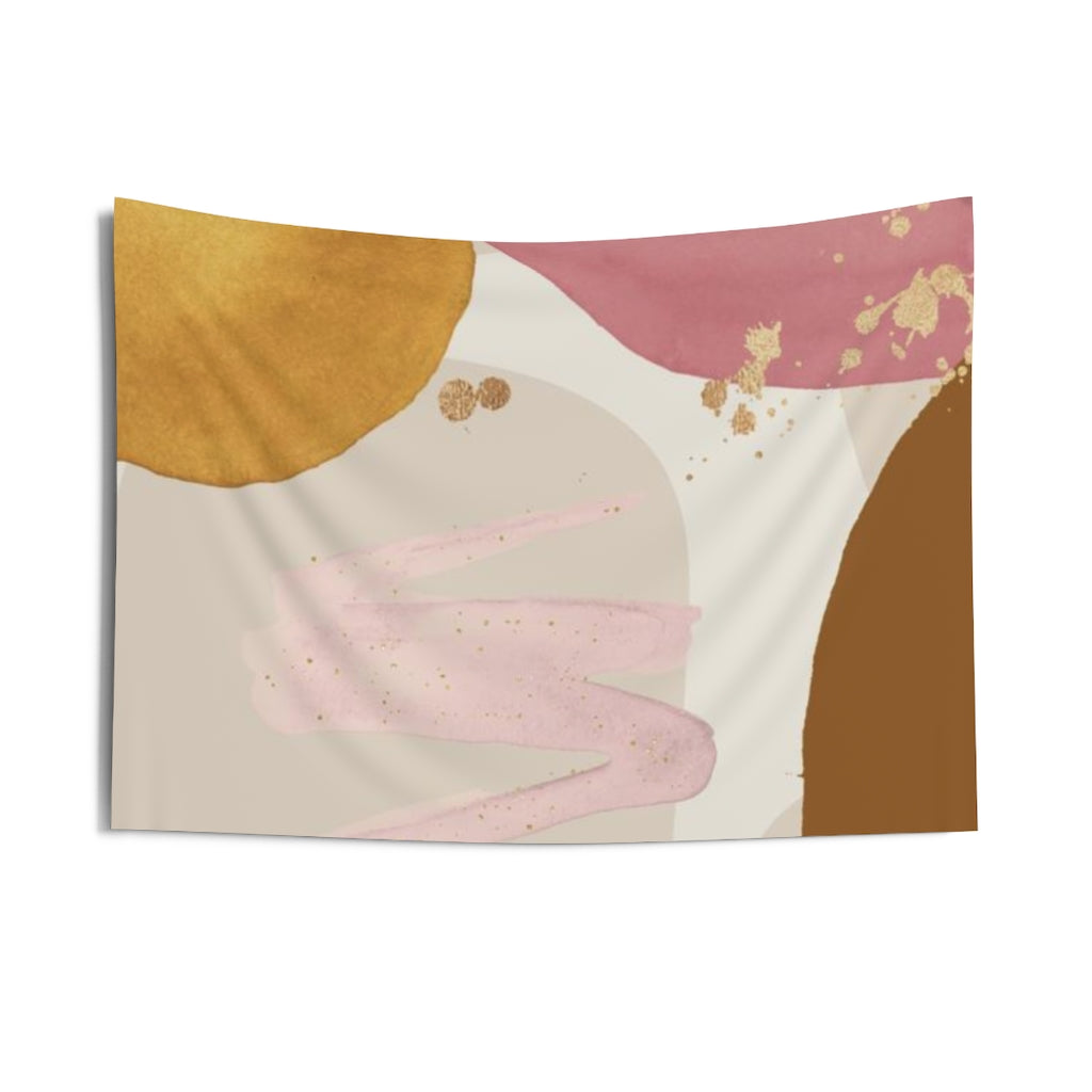 Abstract Tapestry | Pastel Cream Blush Pink Rust