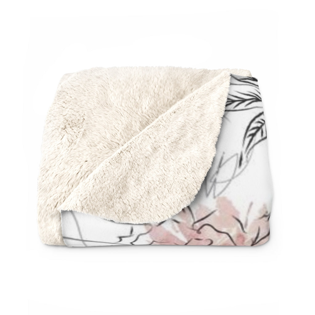 Floral Comfy Blanket | Beige Peonies