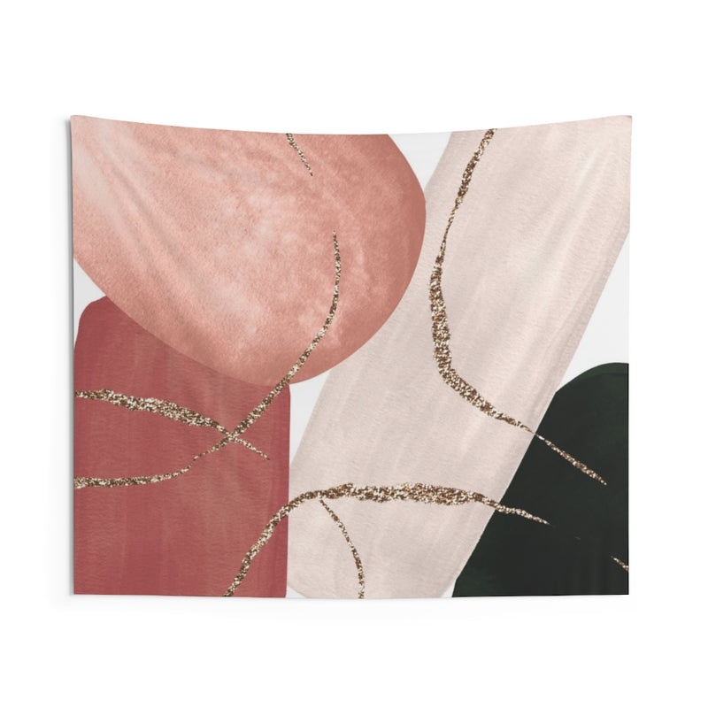 Abstract Tapestry | Blush Pink Black White Gold